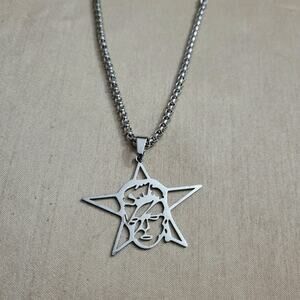Women's David Bowie Ziggy Stardust necklace, stainless steel